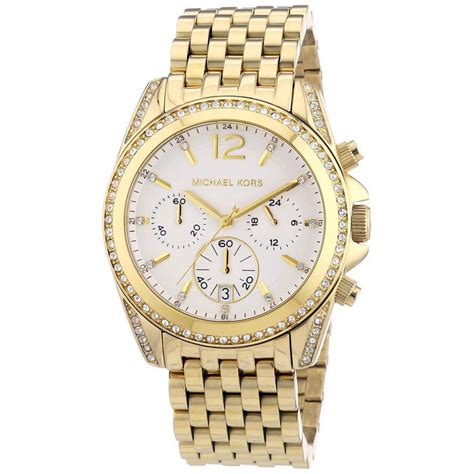 Michael Kors Pressley Chronograph White Dial Gold